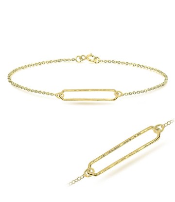 Gold Plated Plain Silver Bracelet BRS-215-GP